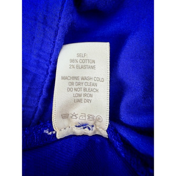 LAPOINTE Cobalt Blue High-Waist Stretch Cotton Twill Wide Leg Jeans - Size 0 - Picture 7 of 9